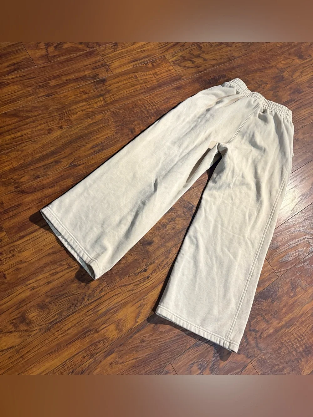 Nike girls size L beige wide leg pull on sweatpants